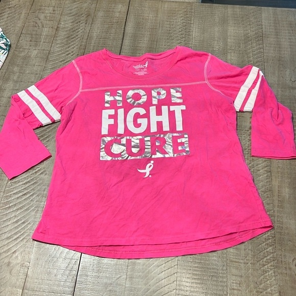 Susan G. Komen pink ribbon varsity style tee - Picture 1 of 4